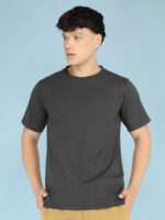 Men's Luxury Pima Cotton Round Neck Charcoal T-Shirt, Soft, Lightweight, Everyday Comfort