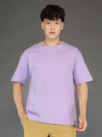 Men's Luxury Pima Cotton Oversized Lilac Purple T-Shirt, Soft, Lightweight, Everyday Comfort