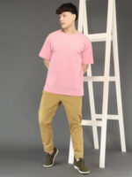 Men's Luxury Pima Cotton Oversized Pink T-Shirt, Soft, Lightweight, Everyday Comfort - Image 3