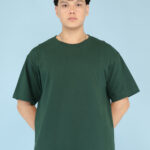 Men's Luxury Pima Cotton Oversized Bottle Green T-Shirt, Soft, Lightweight, Everyday Comfort