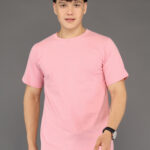 Men's Luxury Pima Cotton Round Neck Pink T-Shirt, Soft, Lightweight, Everyday Comfort