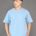 Men's Luxury Pima Cotton Oversized Sky Blue T-Shirt, Soft, Lightweight, Everyday Comfort