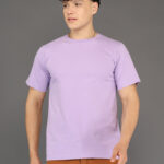 Men's Luxury Pima Cotton Round Neck Lilac Purple T-Shirt, Soft, Lightweight, Everyday Comfort