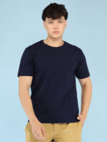 Men's Luxury Pima Cotton Round Neck Navy Blue T-Shirt, Soft, Lightweight, Everyday Comfort