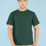 Men's Luxury Pima Cotton Round Neck Bottle Green T-Shirt, Soft, Lightweight, Everyday Comfort