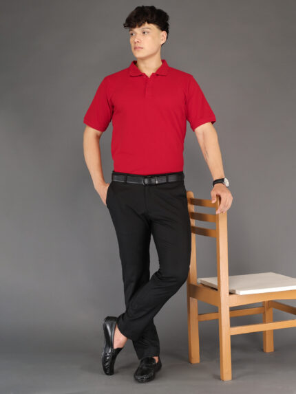 Men?s Luxury Pima Cotton Polo Red T-Shirt ? Soft, Lightweight, Everyday Comfort