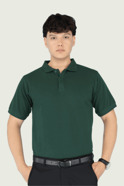 Men's Luxury Pima Cotton Bottle Green Polo T-Shirt – Soft, Lightweight, Everyday Comfort