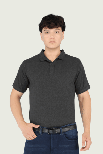 Men's Luxury Pima Cotton Charcoal Polo T-Shirt – Soft, Lightweight, Everyday Comfort