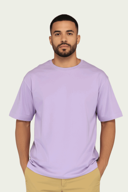 Men's Luxury Pima Cotton Oversized Lilac Purple T-Shirt – Soft, Lightweight, Everyday Comfort