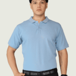 Men's Luxury Pima Cotton Polo Sky Blue T-Shirt, Soft, Lightweight, Everyday Comfort