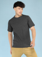 Men's Luxury Pima Cotton Round Neck Charcoal T-Shirt, Soft, Lightweight, Everyday Comfort