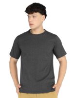 Men's Luxury Pima Cotton Round Neck Charcoal T-Shirt, Soft, Lightweight, Everyday Comfort - Image 7