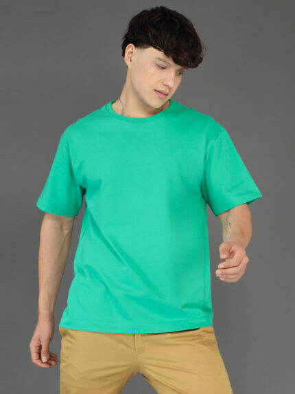 Men's Luxury Pima Cotton Oversized Sea Green T-Shirt, Soft, Lightweight, Everyday Comfort