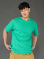 Men's Luxury Pima Cotton Oversized Sea Green T-Shirt, Soft, Lightweight, Everyday Comfort - Image 3