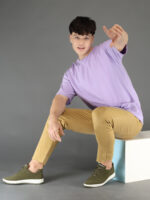 Men's Luxury Pima Cotton Oversized Lilac Purple T-Shirt, Soft, Lightweight, Everyday Comfort - Image 2