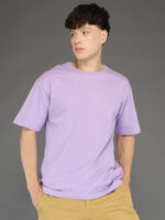 Men's Luxury Pima Cotton Oversized Lilac Purple T-Shirt, Soft, Lightweight, Everyday Comfort - Image 5