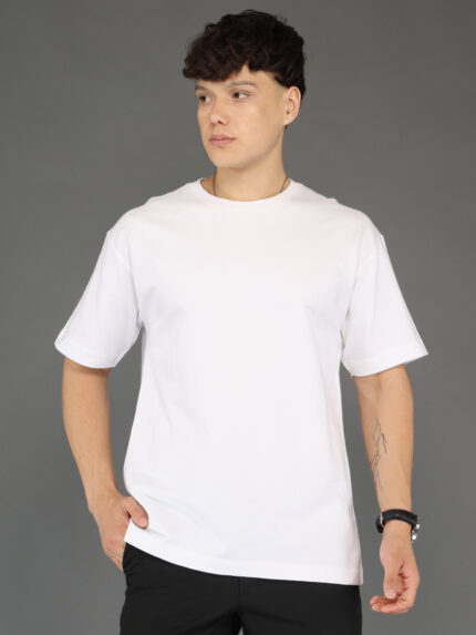 Men's Luxury Pima Cotton Oversized White T-Shirt, Soft, Lightweight, Everyday Comfort