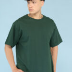Men's Luxury Pima Cotton Oversized Bottle Green T-Shirt, Soft, Lightweight, Everyday Comfort