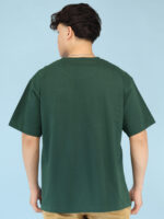 Men's Luxury Pima Cotton Oversized Bottle Green T-Shirt, Soft, Lightweight, Everyday Comfort - Image 4
