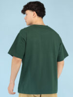 Men's Luxury Pima Cotton Oversized Bottle Green T-Shirt, Soft, Lightweight, Everyday Comfort - Image 3