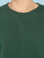 Men's Luxury Pima Cotton Oversized Bottle Green T-Shirt, Soft, Lightweight, Everyday Comfort - Image 2