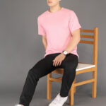 Men's Luxury Pima Cotton Round Neck Pink T-Shirt, Soft, Lightweight, Everyday Comfort
