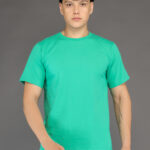 Men's Luxury Pima Cotton Round Neck Sea Green T-Shirt, Soft, Lightweight, Everyday Comfort