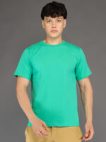 Men's Luxury Pima Cotton Round Neck Sea Green T-Shirt, Soft, Lightweight, Everyday Comfort