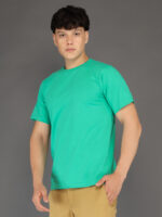 Men's Luxury Pima Cotton Round Neck Sea Green T-Shirt, Soft, Lightweight, Everyday Comfort - Image 2