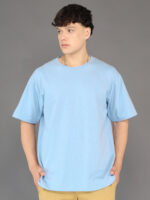 Men's Luxury Pima Cotton Oversized Sky Blue T-Shirt, Soft, Lightweight, Everyday Comfort