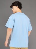 Men's Luxury Pima Cotton Oversized Sky Blue T-Shirt, Soft, Lightweight, Everyday Comfort - Image 2