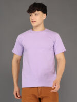 Men's Luxury Pima Cotton Round Neck Lilac Purple T-Shirt, Soft, Lightweight, Everyday Comfort