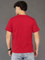 Men's Luxury Pima Cotton Round Neck Red T-Shirt, Soft, Lightweight, Everyday Comfort - Image 4