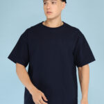 Men's Luxury Pima Cotton Oversized Navy Blue T-Shirt, Soft, Lightweight, Everyday Comfort