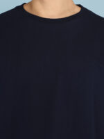 Men's Luxury Pima Cotton Oversized Navy Blue T-Shirt, Soft, Lightweight, Everyday Comfort - Image 2