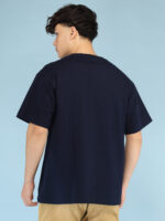Men's Luxury Pima Cotton Oversized Navy Blue T-Shirt, Soft, Lightweight, Everyday Comfort - Image 5