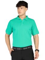 Men's Luxury Pima Cotton Polo Sea Green T-Shirt, Soft, Lightweight, Everyday Comfort - Image 7