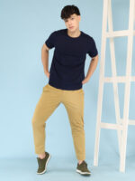 Men's Luxury Pima Cotton Round Neck Navy Blue T-Shirt, Soft, Lightweight, Everyday Comfort - Image 3