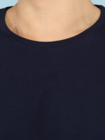 Men's Luxury Pima Cotton Round Neck Navy Blue T-Shirt, Soft, Lightweight, Everyday Comfort - Image 5