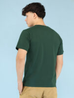 Men's Luxury Pima Cotton Round Neck Bottle Green T-Shirt, Soft, Lightweight, Everyday Comfort - Image 4
