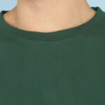 Men's Luxury Pima Cotton Round Neck Bottle Green T-Shirt, Soft, Lightweight, Everyday Comfort - Image 5