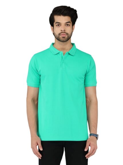 Men’s Luxury Pima Cotton Polo Sea Green T-Shirt – Soft, Lightweight, Everyday Comfort